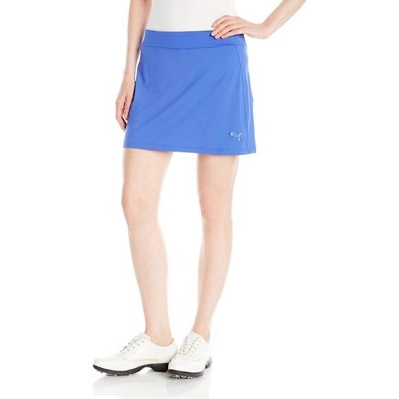 NWT Puma Solid Knit Skirt True Blue Large Golf Tennis - Picture 1 of 6